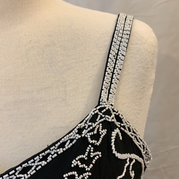 MON Cheri Black Beaded Dress Prom Evening Formal S/M - Picture 4 of 9
